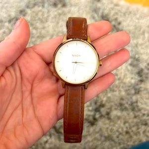 Nixon brown leather watch
